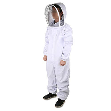 DGCUS Professional Cotton Full Body Beekeeping Suit with Self Supporting Veil Hood(For Person No Taller than 5' 9