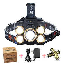Load image into Gallery viewer, NEWEST Headlamp 12000 Lumen CREE LED Work Headlight with 18650 Rechargeable Batteries, 4 Modes IPX4 Waterproof Zoomable Head Lamp Best Head Lights for Camping Cycling Hiking Hunting