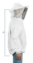 Load image into Gallery viewer, VIVO Professional White Medium/Large Beekeeping/Bee Keeping Suit, Jacket, Pull Over, Smock with a Veil (BEE-V105)
