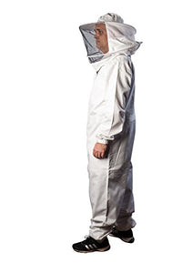 FOREST BEEKEEPING SUPPLY - Premium Cotton Beekeeping Suit with Hood | Suitable for Beginner and Commercial Beekeepers | Includes Metal Brass Zippers | Thumb Straps | Hive Tool Pockets - (XL)