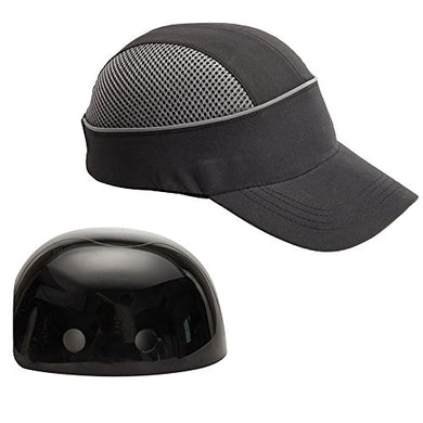 Safety Bump Cap with With Reflective Stripes, Lightweight and Breathable Hard Hat Head Protection Cap(Long,Black)