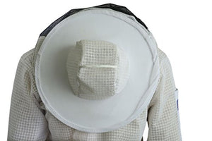 Bee Suits 3 Layer safety Unisex White Fabric Mesh Beekeeping Jacket Beekeeping Veil Bee Protective Clothing Beekeeping Protective Ventilated Bee Round Veil (L)
