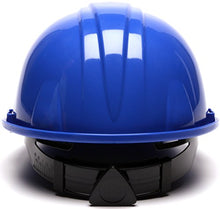 Load image into Gallery viewer, Pyramex Cap Style 4 Point Ratchet Suspension Hard Hat with Rain Trough - Comfortable Low Profile Design, Blue