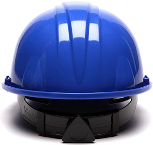 Pyramex Cap Style 4 Point Ratchet Suspension Hard Hat with Rain Trough - Comfortable Low Profile Design, Blue