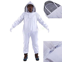 Load image into Gallery viewer, OULII Full Body Beekeeping Suit with Veil Hood Size XXL (White)