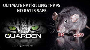 Guarden All Weather Rat Snap Traps, Kills Gophers, Voles, Mice, and Rat (6 Traps)