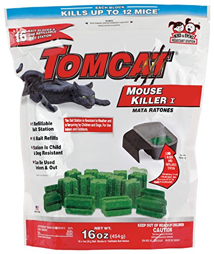 Tomcat Mouse Killer Refillable Mouse Bait Station with 16 Bait Blocks