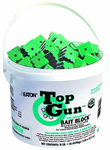 JT Eaton 750 Top Gun All Weather Rodenticide Bait Block, Kills Mice and Rats (Pail of 128)