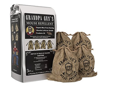 Grandpa Gus's Natural Peppermint Oil Mice Repellent Pouches (4 Pack)