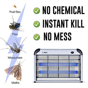 LiBa Bug Zapper & Electric Indoor Insect Killer (2 Replacement Bulbs Incl.)