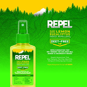 REPEL Plant-Based Lemon Eucalyptus Insect Repellent, Pump Spray, 4-Ounce