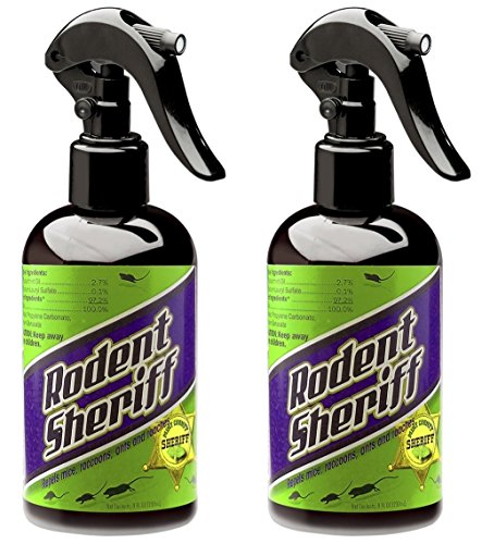 Rodent Sheriff All-Natural Pest Control Spray, Pure Mint Formula Repels Rats, Mice, Racoons, Roaches, And Ants (8 oz. Bottle, 2 Pack)
