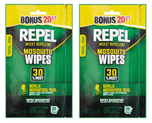 Load image into Gallery viewer, Repel 94100 Sportsmen 30-Percent Deet Mosquito Repellent Wipes (2 Packs of 20 Wipes)