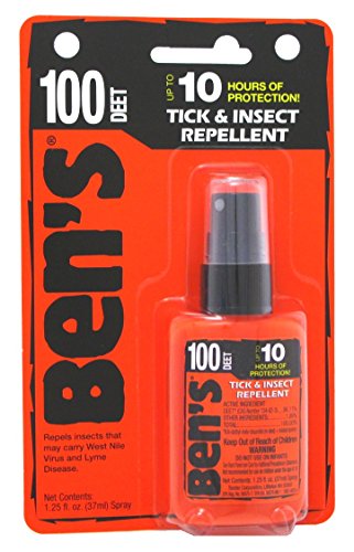 Bens Tick & Insect Repellant 100 Deet, 1.25 Oz Pump Carded (37ml, 6 Pack)