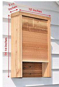 Premium Bat House | Made in USA | Western Red Cedar | Ready to install | Ideal Bat Shelter for extremely hot to warm climates | Environmentally Responsible Eco-Friendly Mosquito Control | Cedar