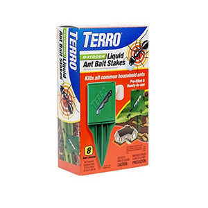 TERRO T1812 Outdoor Liquid Ant Killer Bait Stakes (8 Count)