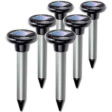 Vekibee Sonic Ultrasound Mole, Gopher, & Rodent Repellent, Solar Powered (6 Pack)