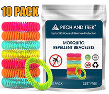 Load image into Gallery viewer, Pitch and Trek Mosquito Repellent Bracelet, Citronella All Natural DEET-Free (10 Pack)