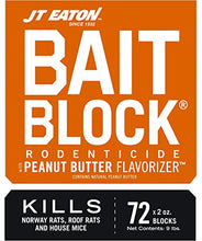 Load image into Gallery viewer, JT Eaton 709-PN Bait Block Rodenticide Bait, Peanut Butter Flavor, Kills Rats &amp; Mice (9 lb Pail of 144)