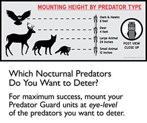PREDATORGUARD Solar Powered Predator Deterrent Light Scares Nocturnal Pest Animals Away, Deer Coyote Raccoon Repellent Devices, Chicken Coop Accessories