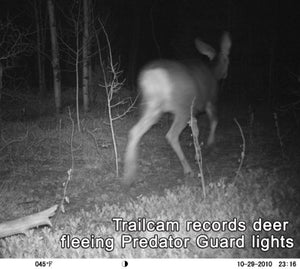 PREDATORGUARD Solar Powered Predator Deterrent Light Scares Nocturnal Pest Animals Away, Deer Coyote Raccoon Repellent Devices, Chicken Coop Accessories
