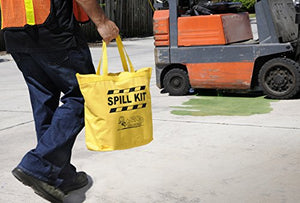 AABACO Universal Spill KIT – Perfect Spill Kits for Trucks - in Portable High Visibility Yellow Tote Bag –for Pesticide or Chemical Spill Response - Oil Containment (1 Kit)