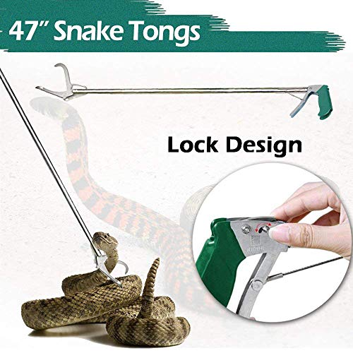 GYORGKSHI 47 Extra Heavy Duty Snake Tongs Reptile Grabber Catcher Wide Jaw  Handling Tool