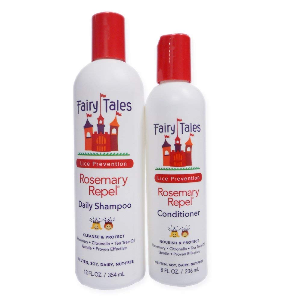 Fairy Tales Rosemary Repel Daily Kid Shampoo (12 oz) & Conditioner (8 oz) Duo for Lice Prevention