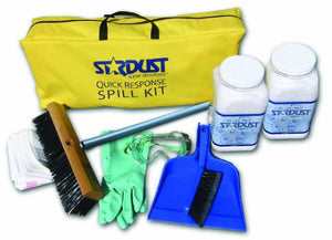 Stardust Spill Products D710 Quick Response Spill Kit Includes Heavy Duty Duffle, 2 Dispenser 3 lb, PPE Kit, Broom Head, Broom Handle, Dust Pan, 10 Disposal Bags