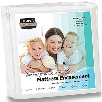 Utopia Bedding Zippered Mattress Encasement - Bed Bug Proof, Dust Mite Proof Mattress Cover - Waterproof Mattress Protector (Twin)