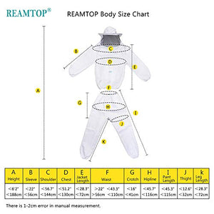 REAMTOP Professional Beekeeper Suit (Jacket, Pants, Gloves)
