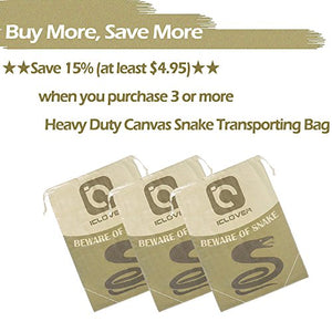 IC ICLOVER Snake Reptile Bag with Drawstring, 20" x 28" Heavy Duty Large Snake Hunting Sack Pouch with Sewn Bottom Corners for Moving Transporting Capturing Hunting Catching Snakes Reptiles