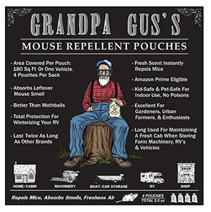 Grandpa Gus's Natural Peppermint Oil Mice Repellent Pouches (4 Pack)