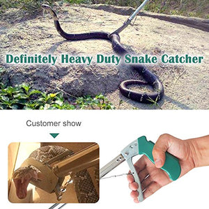 IC ICLOVER 47" Extra Heavy Duty Standard Reptile Snake Tongs Reptile Grabber Rattle Snake Catcher Wide Jaw Handling Tool