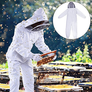 DGCUS Professional Cotton Full Body Beekeeping Suit with Self Supporting Veil Hood(For Person No Taller than 5' 9")