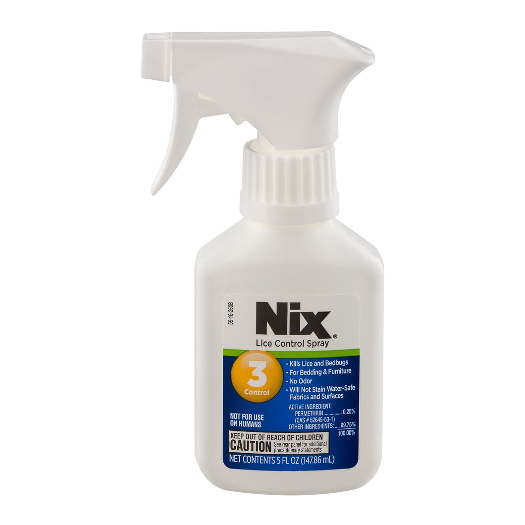 Nix Lice Control Spray | Kills Lice and Bedbugs on Bedding and Furniture | Odorless and Stainless | 5 Fluid Ounces