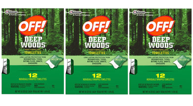 Deep Woods Off Deep Woods Insect Repellent Wipes (12 Towelettes, Pack of 3)
